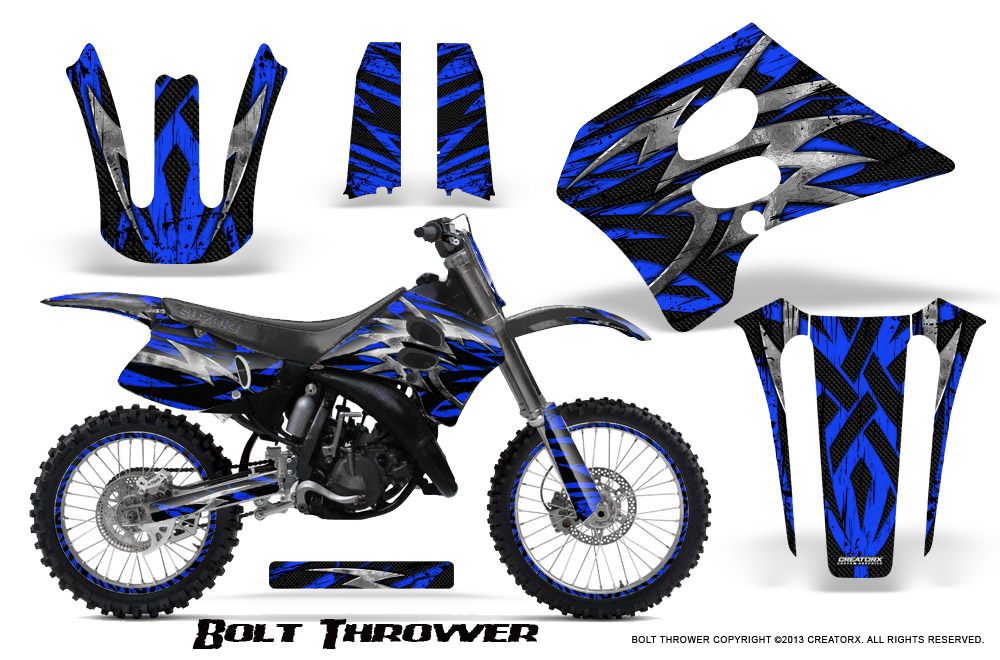 Suzuki RM125-250 93-95 Graphics Kit Bolt Thrower Blue NP Rims